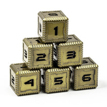 Load image into Gallery viewer, Sci-Fi Number Metal 16mm D6 Dice (6 Pack)