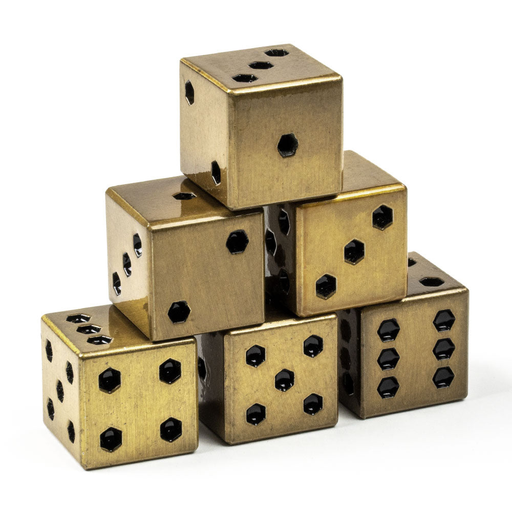 Square Metal 16mm D6 Dice (6 Pack)