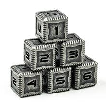 Load image into Gallery viewer, Sci-Fi Number Metal 16mm D6 Dice (6 Pack)