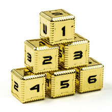 Load image into Gallery viewer, Sci-Fi Number Metal 16mm D6 Dice (6 Pack)

