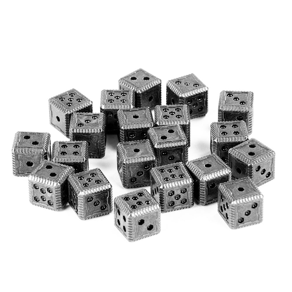Sci-Fi Hex Metal 12mm Dice (10 Pack)