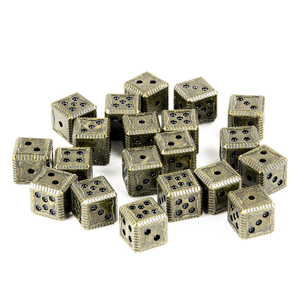 Sci-Fi Hex Metal 12mm Dice (10 Pack)