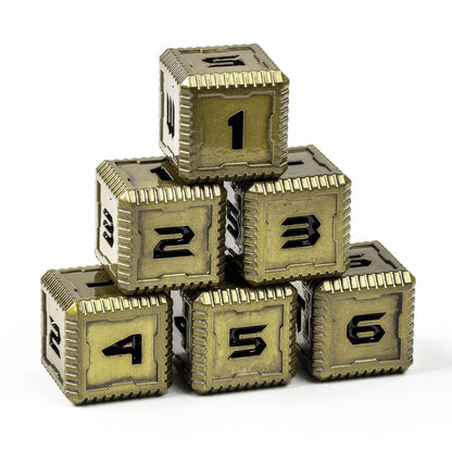 Sci-Fi Number Metal 16mm D6 Dice (6 Pack)
