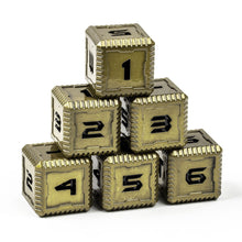 Load image into Gallery viewer, Sci-Fi Number Metal 16mm D6 Dice (6 Pack)
