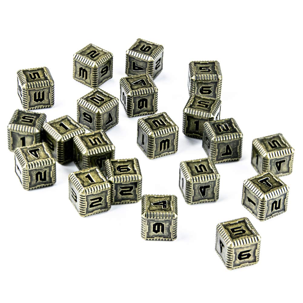 Sci-Fi Metal 12mm D6 Dice (10 Pack)