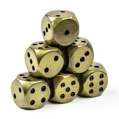 Rounded Metal 16mm D6 Dice (6 Pack)