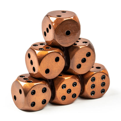 Rounded Metal 16mm D6 Dice (6 Pack)