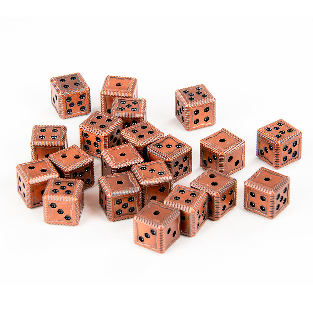 Sci-Fi Hex Metal 12mm Dice (10 Pack)