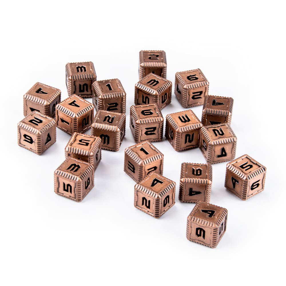 Sci-Fi Metal 12mm D6 Dice (10 Pack)