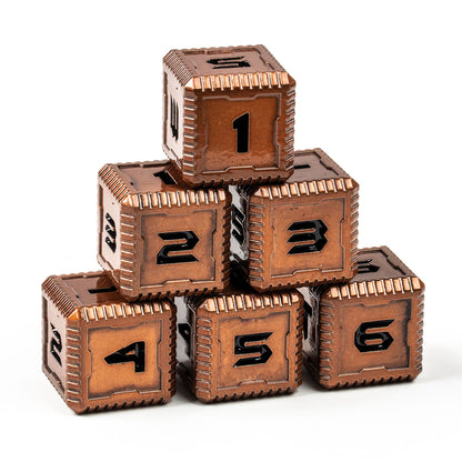 Sci-Fi Number Metal 16mm D6 Dice (6 Pack)