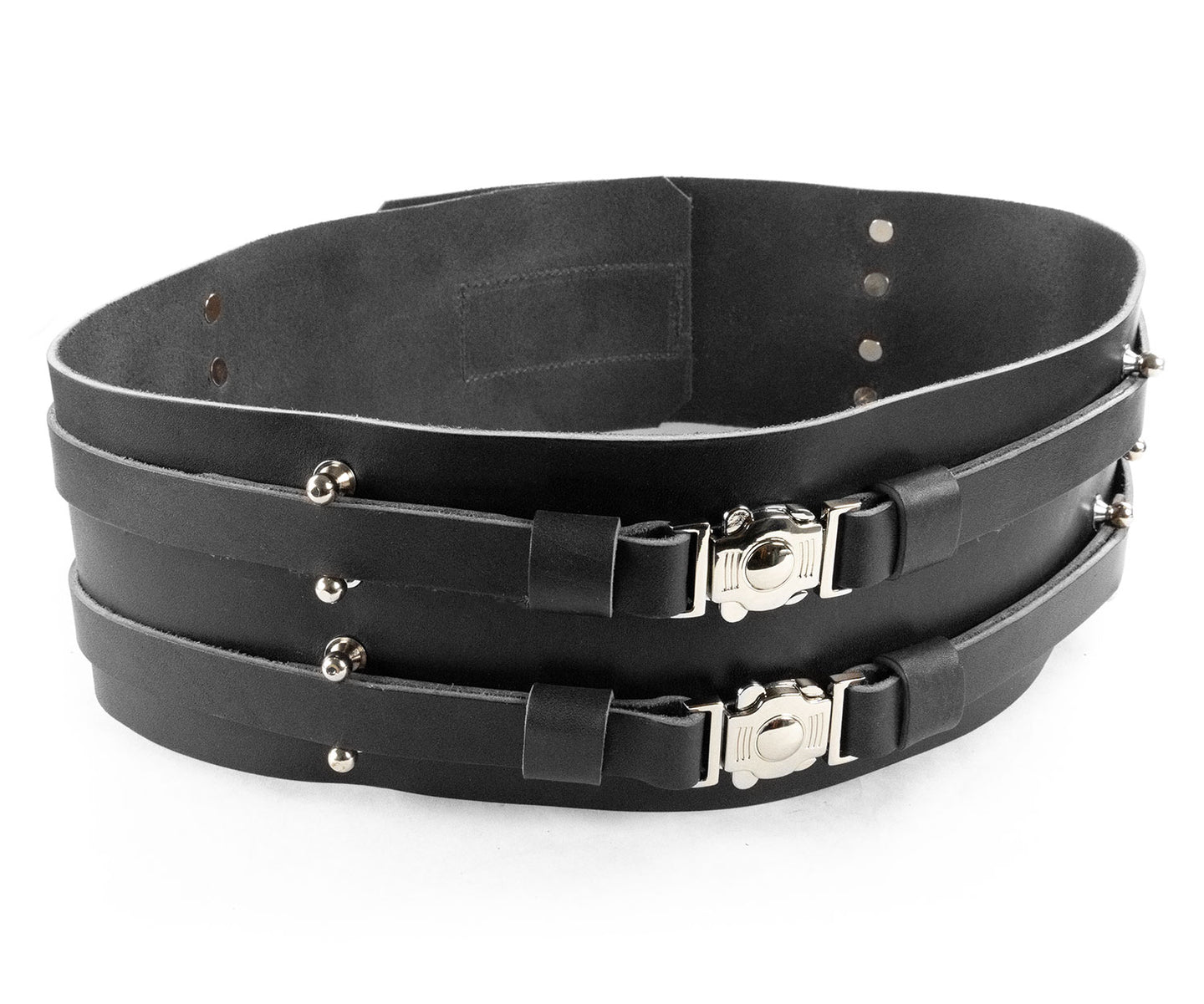 Black Double Leather Belt