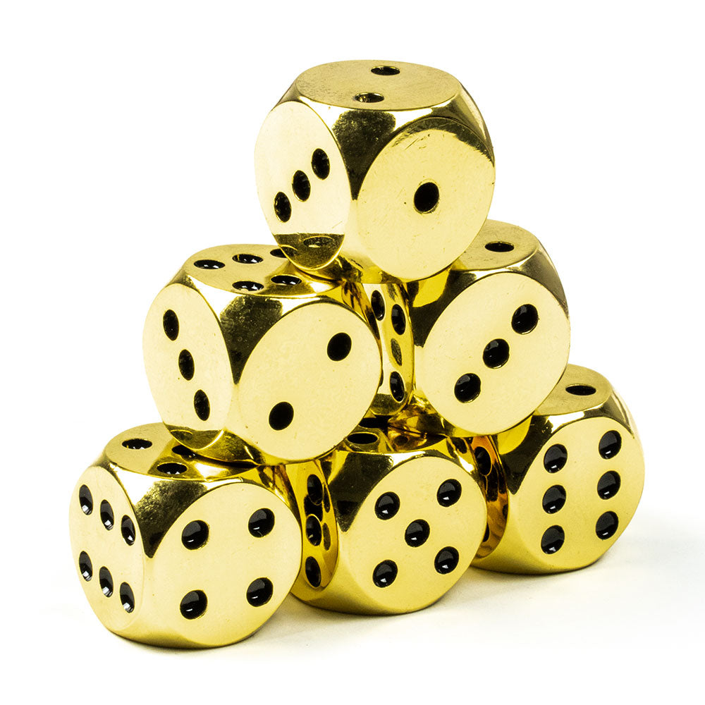 Rounded Metal 16mm D6 Dice (6 Pack)