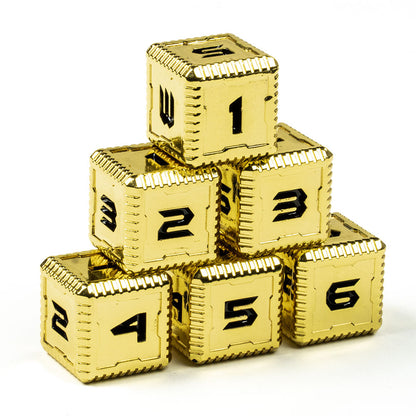 Sci-Fi Number Metal 16mm D6 Dice (6 Pack)