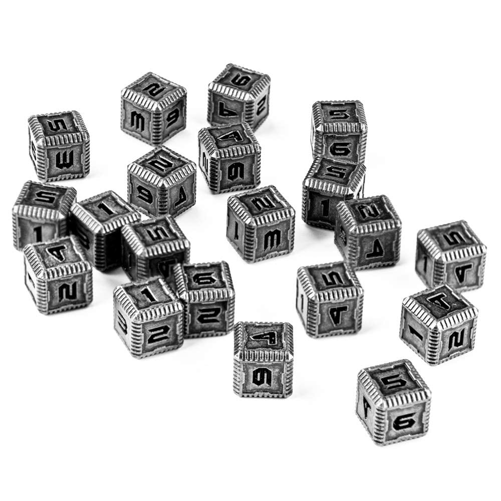 Sci-Fi Metal 12mm D6 Dice (10 Pack)