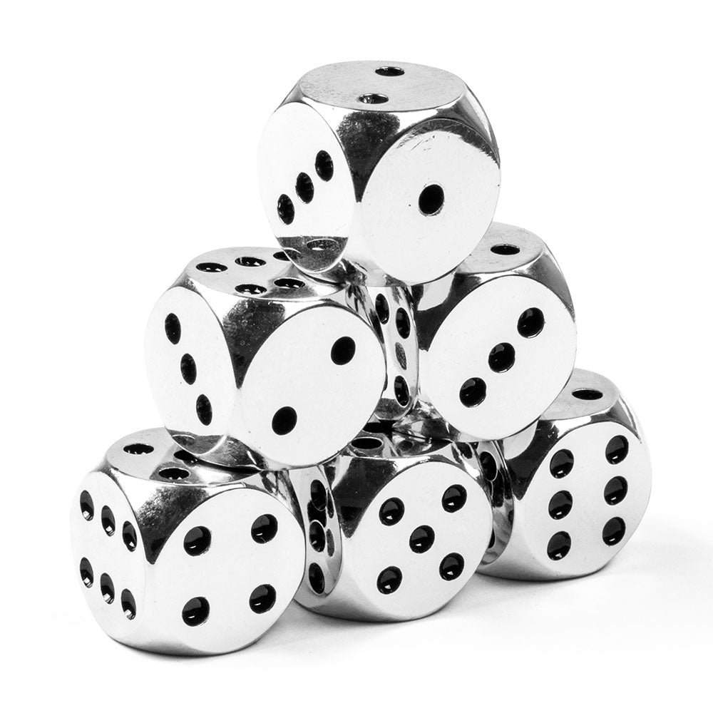 Rounded Metal 16mm D6 Dice (6 Pack)