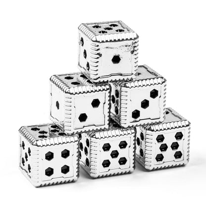 Sci-Fi Hex Metal 16mm D6 Dice (6 Pack)