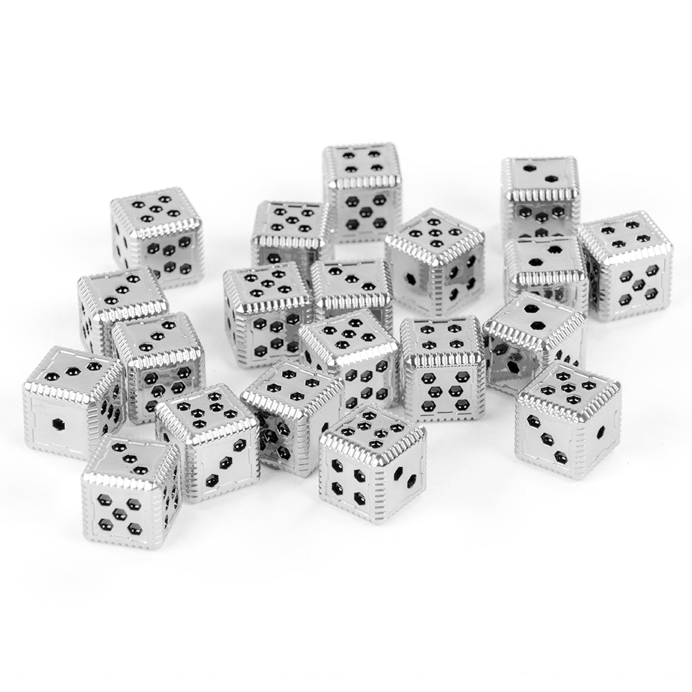 Sci-Fi Hex Metal 12mm Dice (10 Pack)
