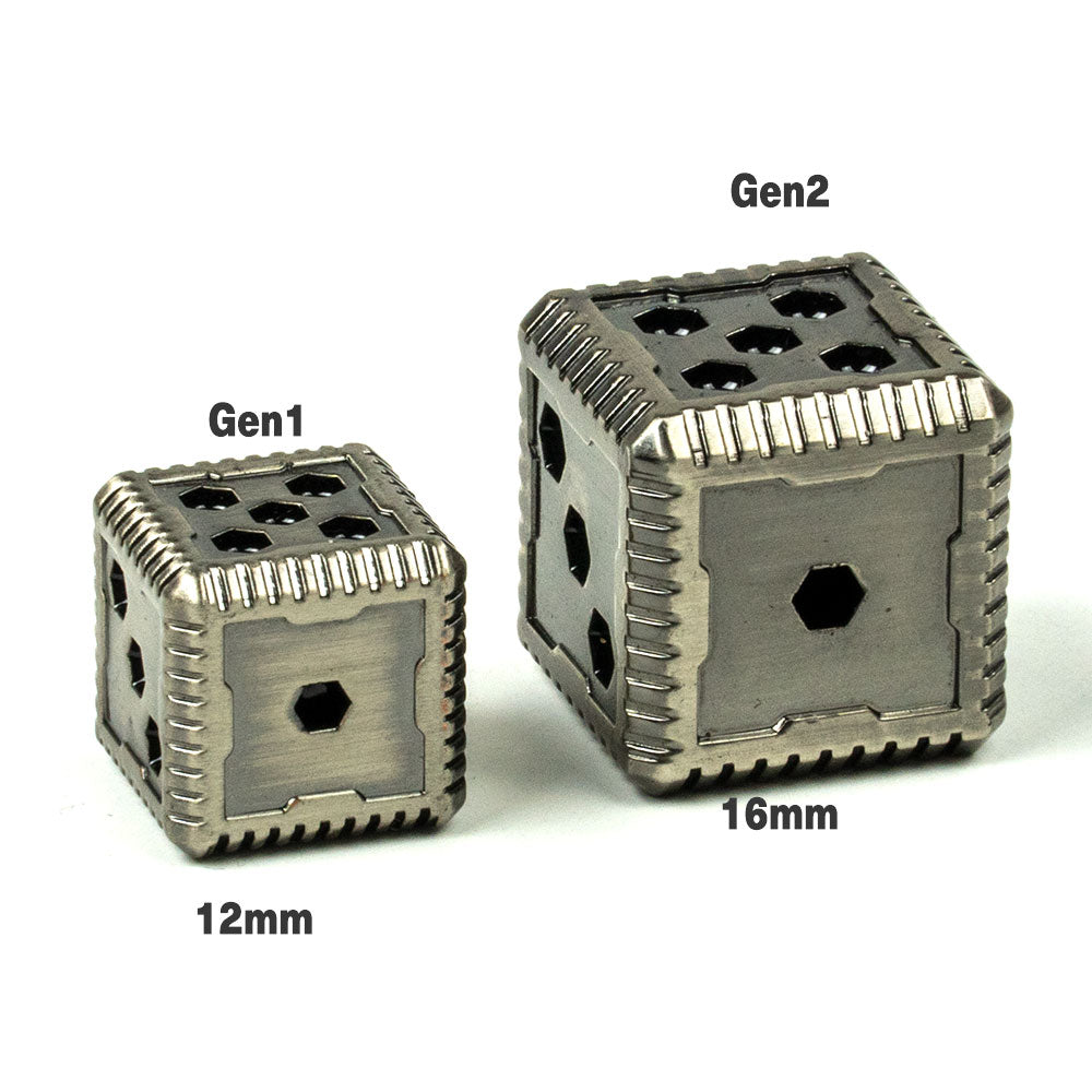 Sci-Fi Hex Metal 16mm D6 Dice (6 Pack)