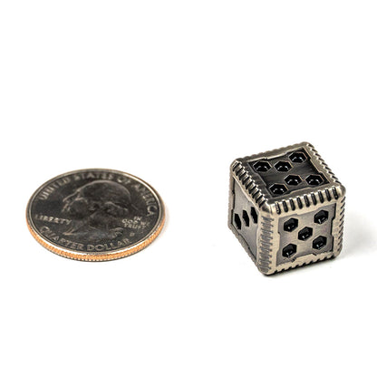 Sci-Fi Hex Metal 16mm D6 Dice (6 Pack)