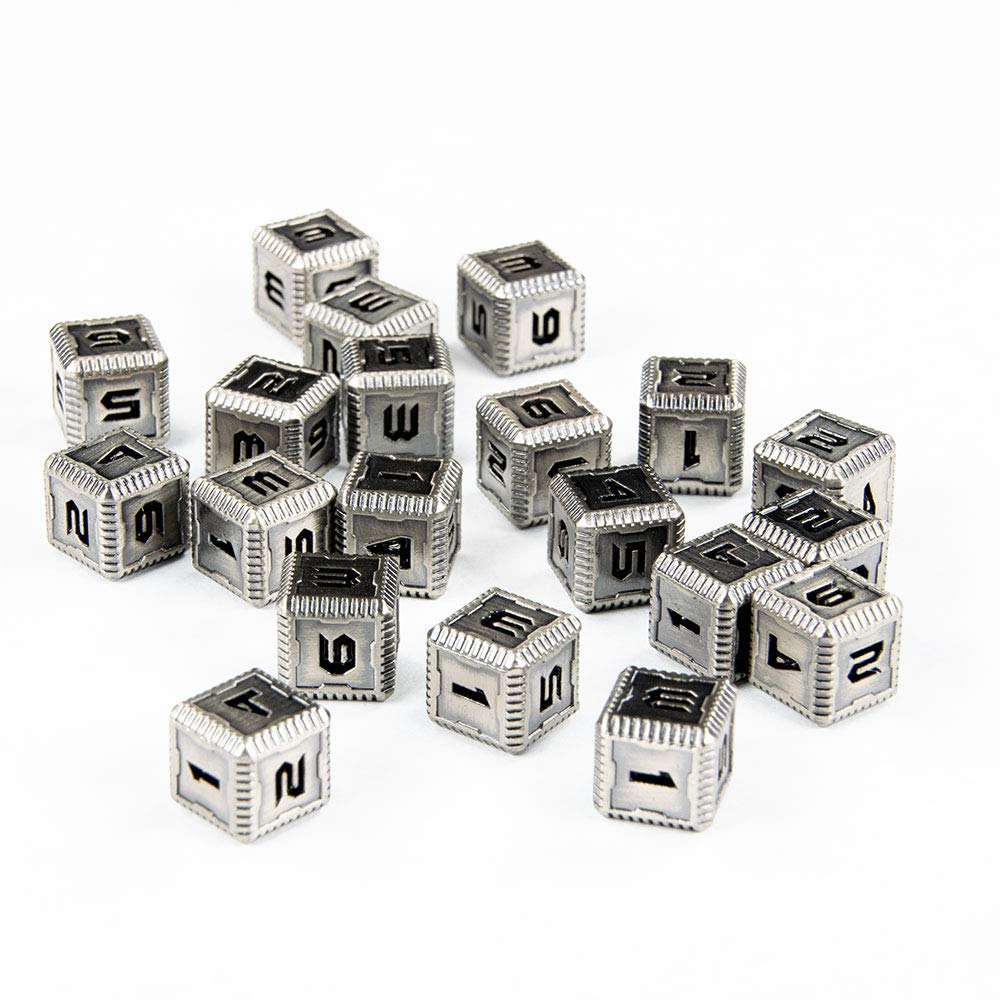 Sci-Fi Metal 12mm D6 Dice (10 Pack)